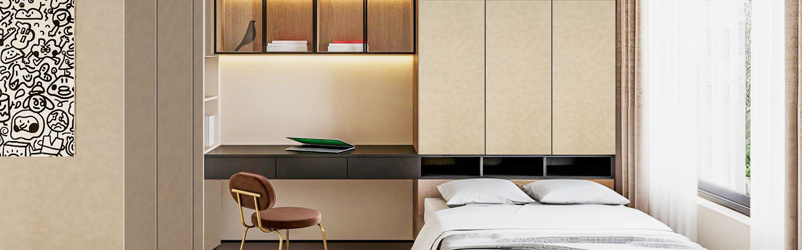 matt laminate interior design for small room
