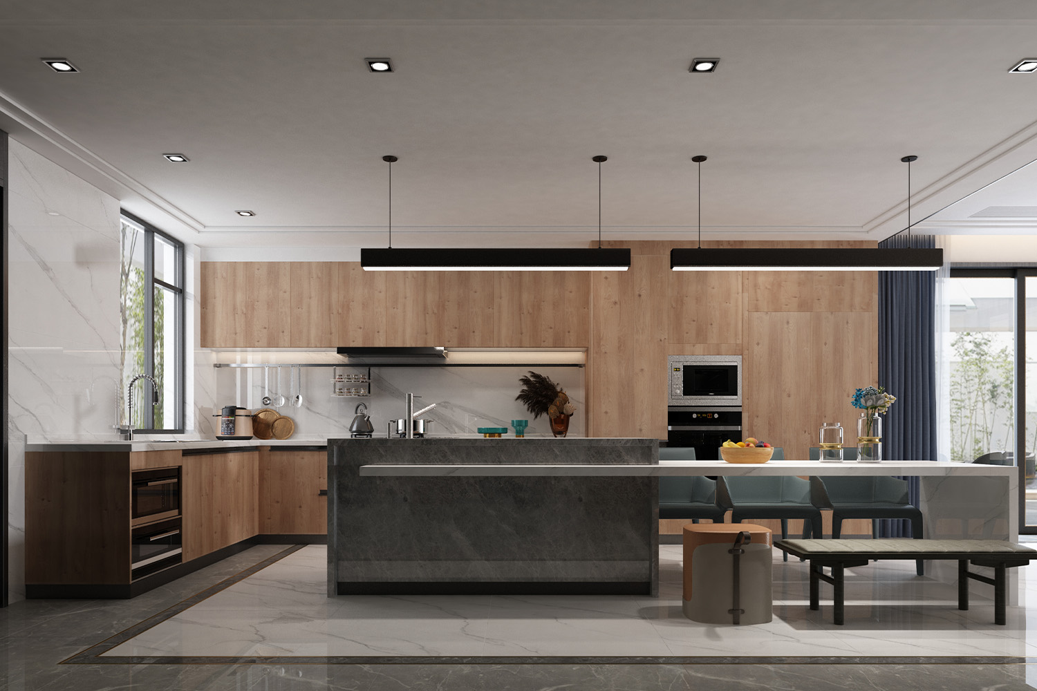 luxurious brown kitchen design