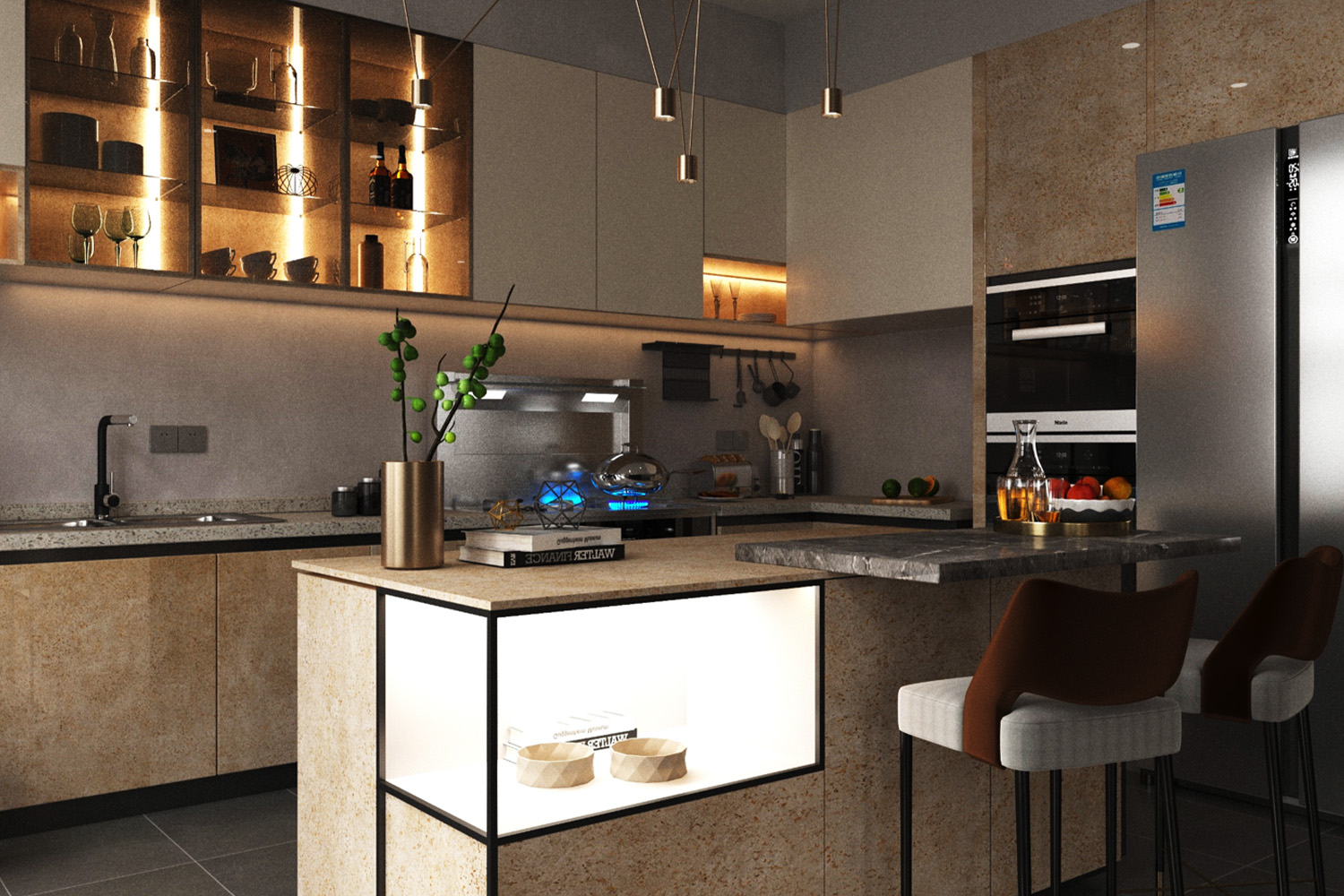 premium kitchen laminate design