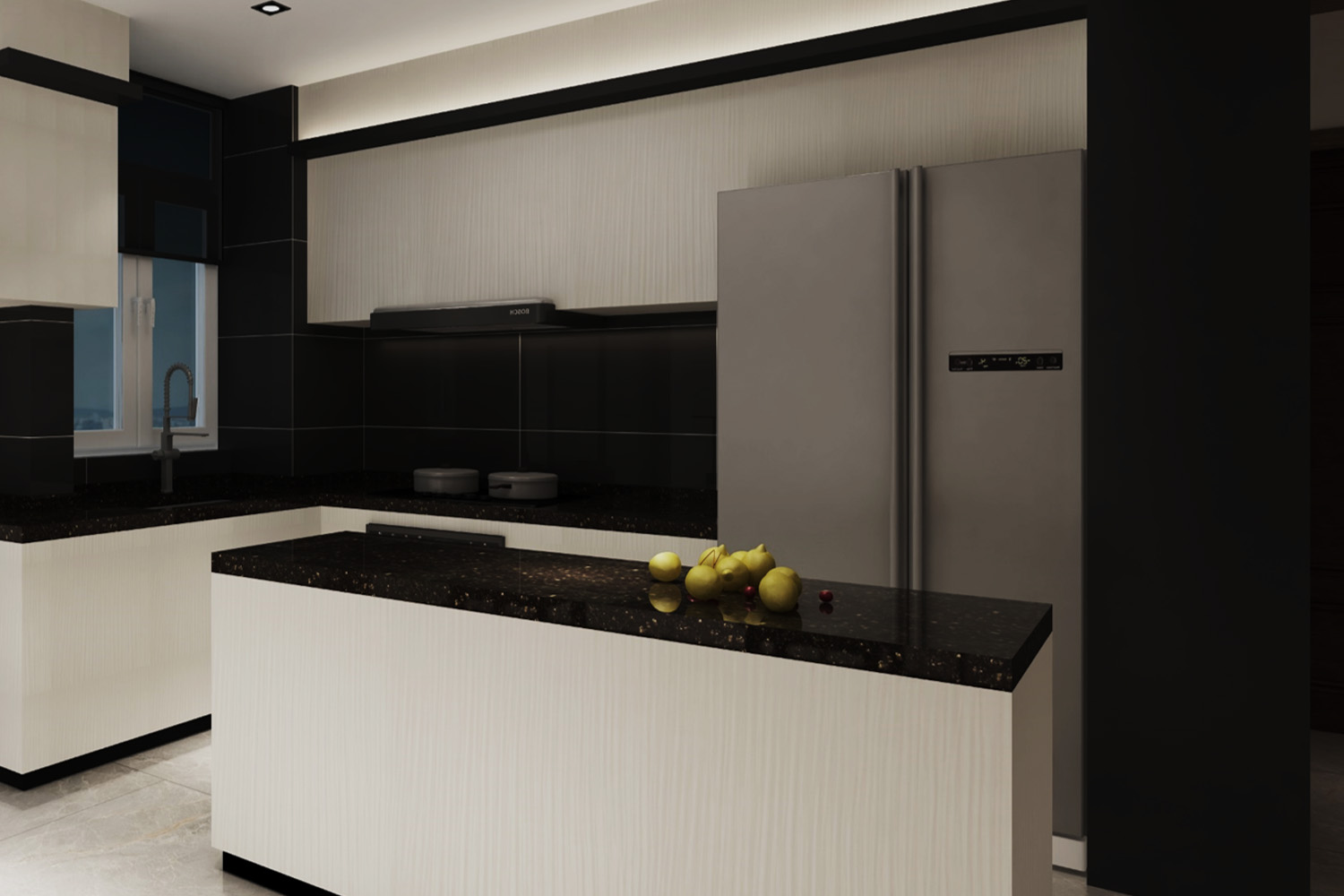 black and white laminate kitchen design