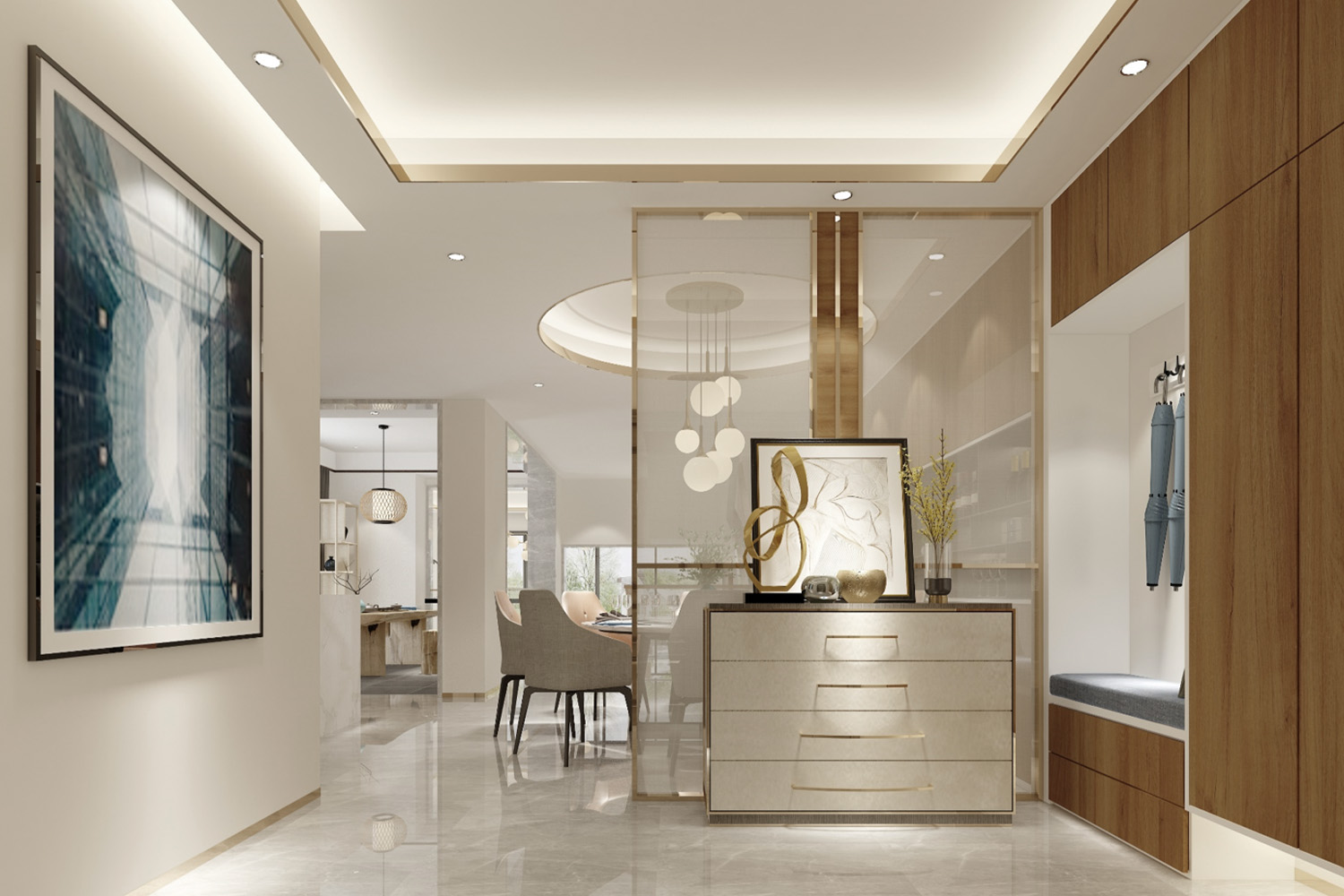 glossy wood laminate wardrobe design