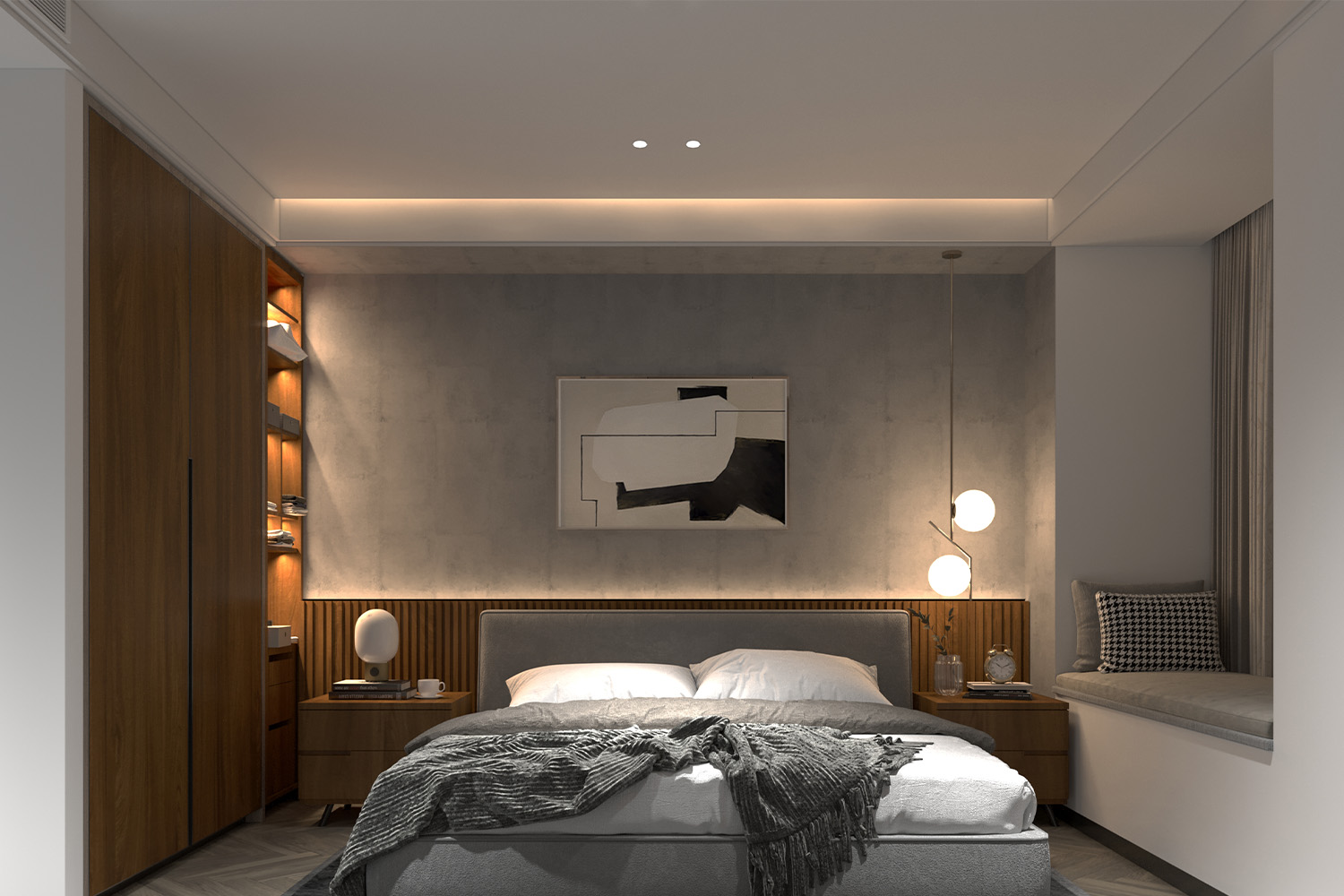 premium wood laminate wardrobe design