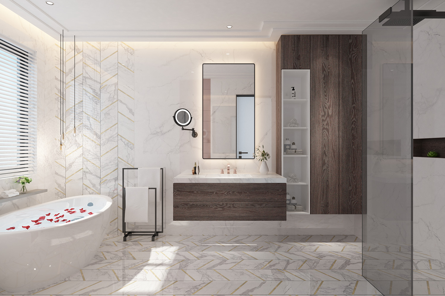 white laminate bathroom design