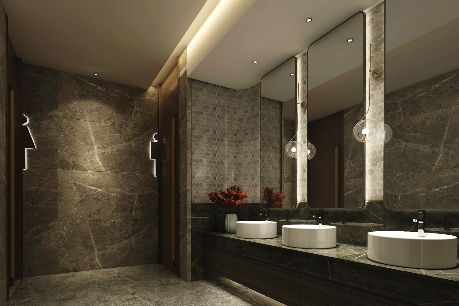 brown textured laminate bathroom design