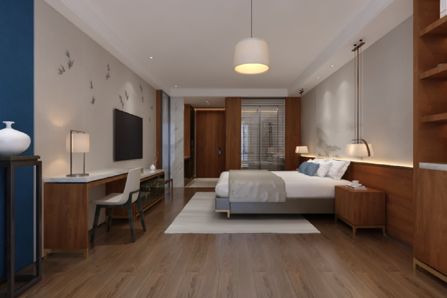 brown and white laminate bedroom design
