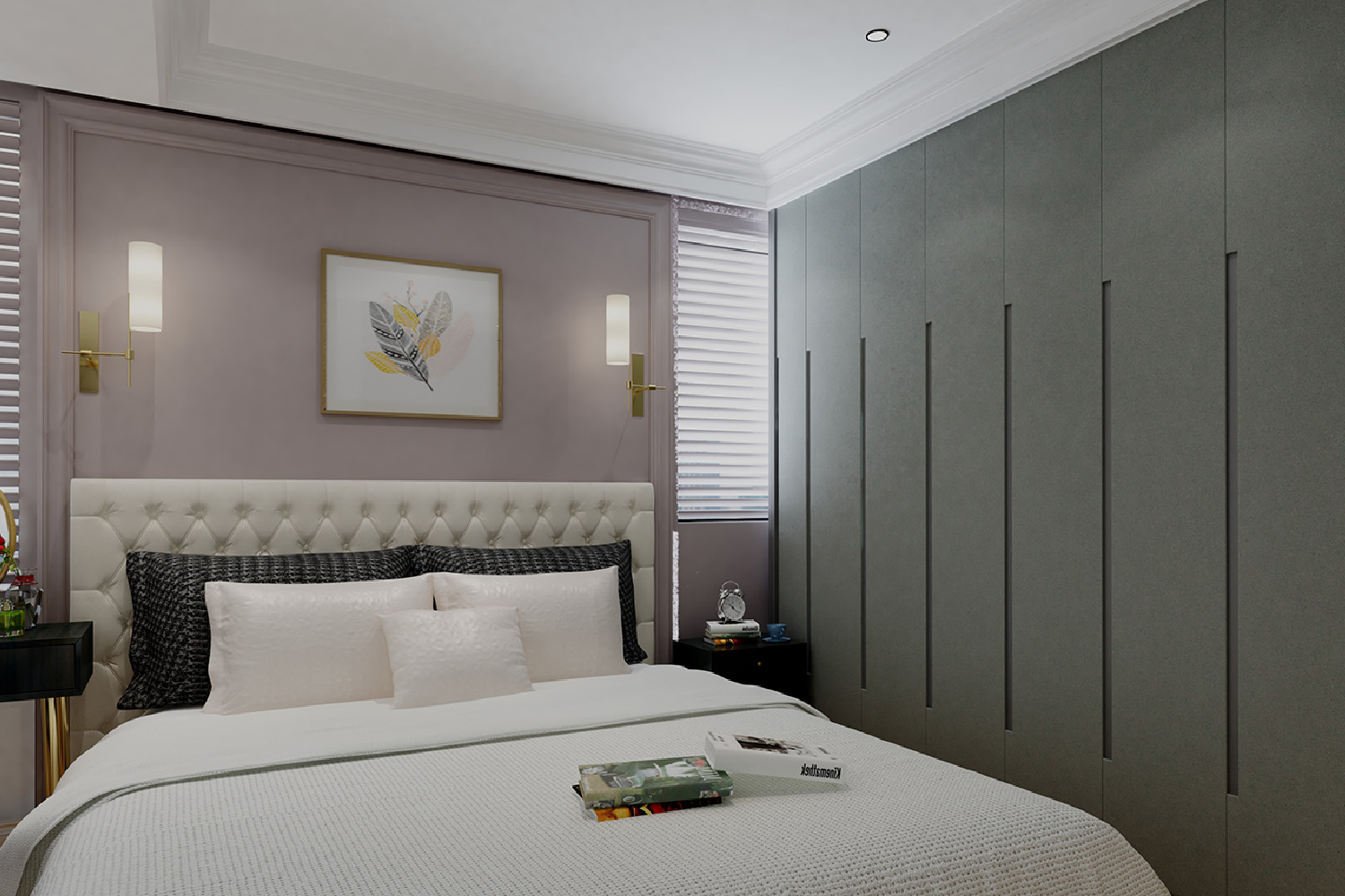 matt grey laminate bedroom design