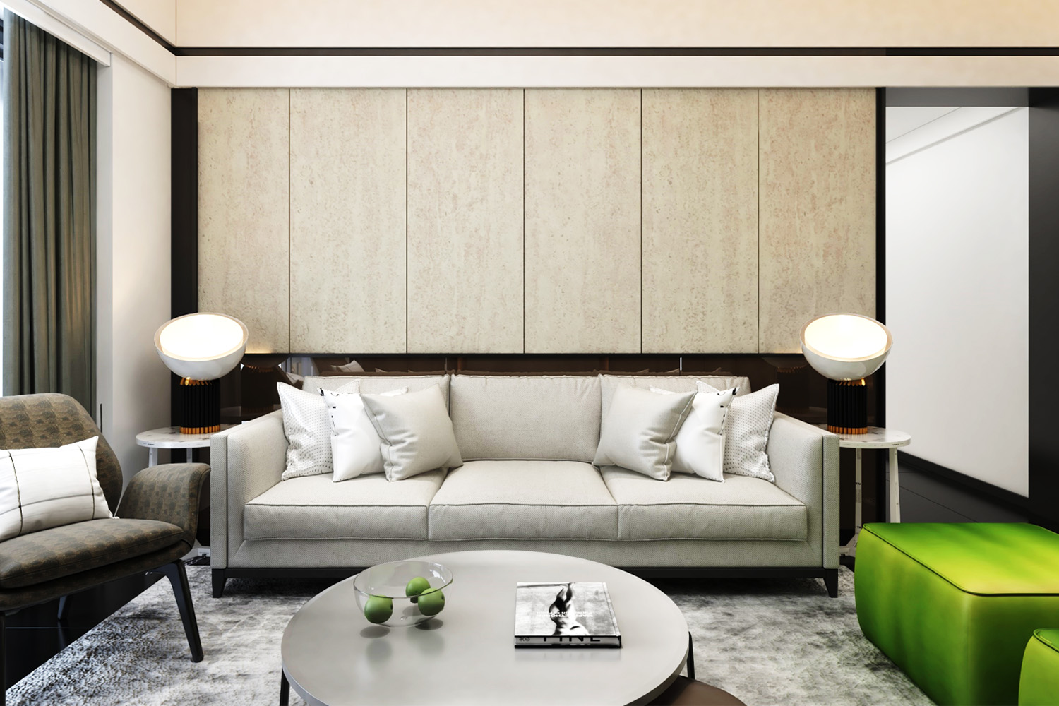 off white textured laminate living room design