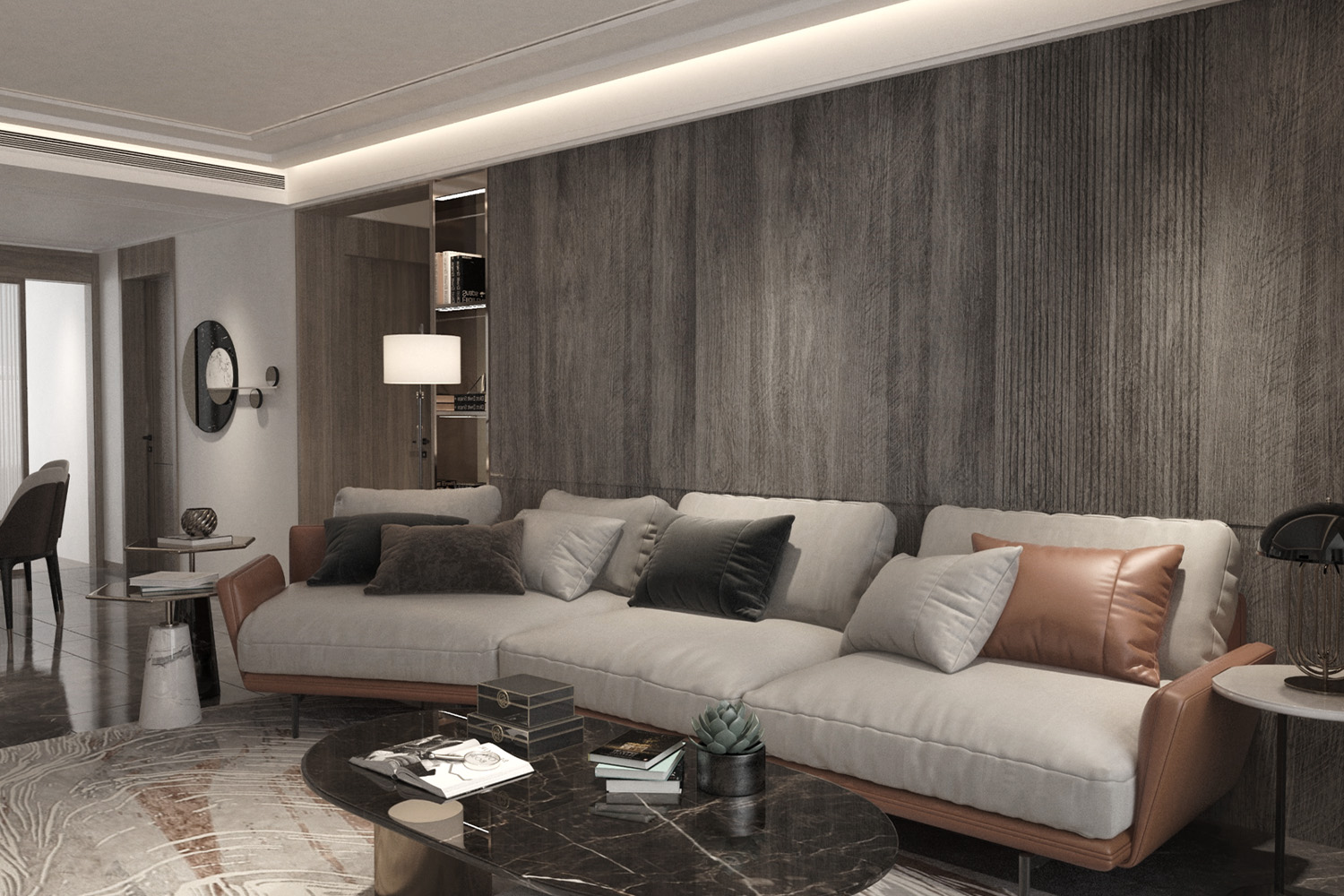 grey textured laminate living room design