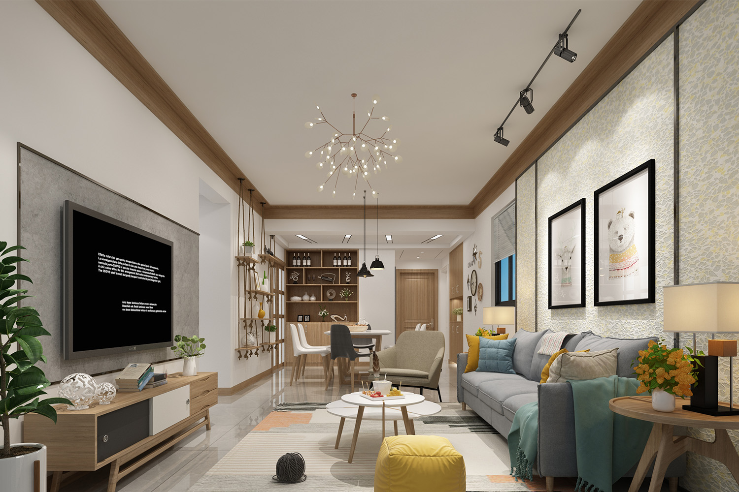 luxury white laminate living room design