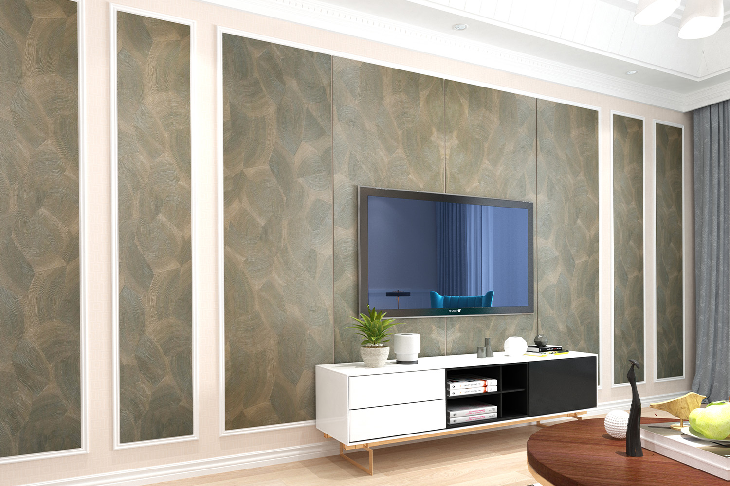 best textured laminate tv unit design