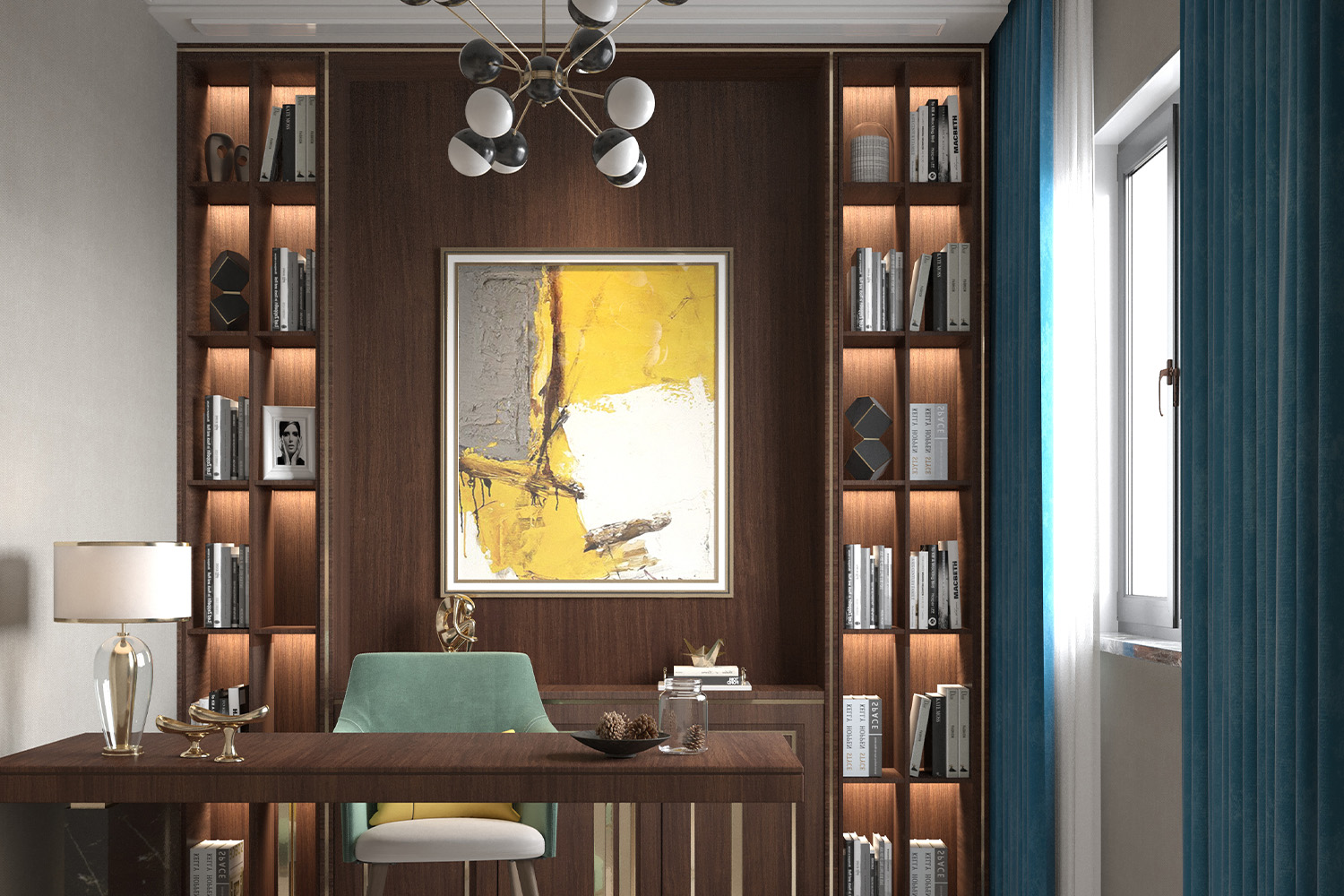 wood texture laminate study room design