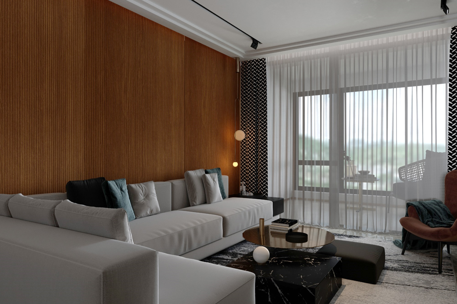 matt brown laminate living room wall design