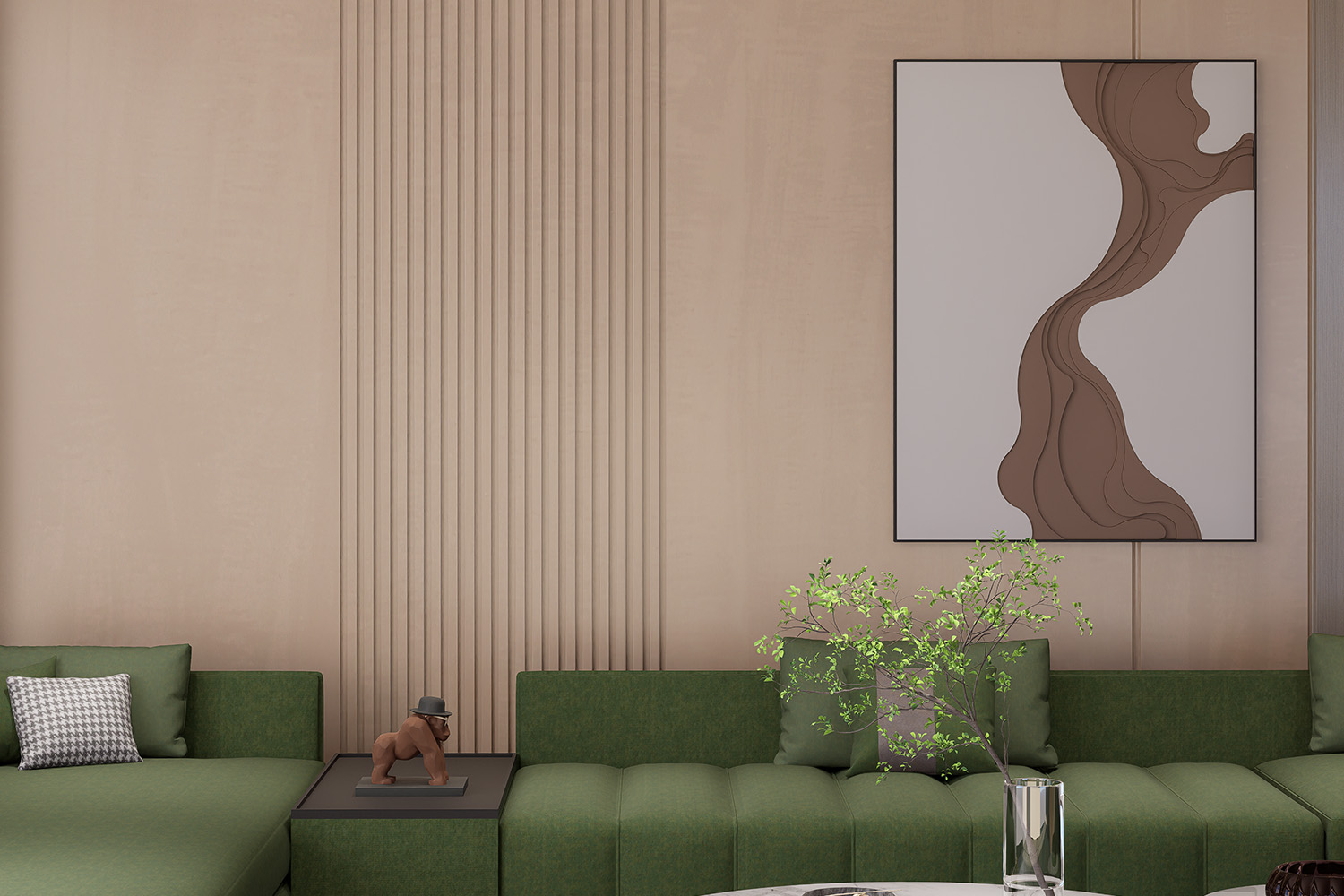 light pink laminate living room wall design