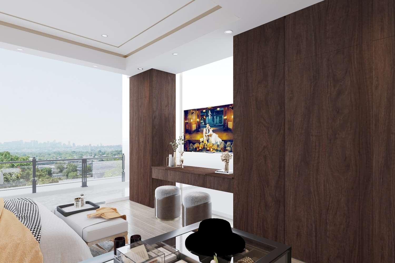 wooden laminate walk in wardrobe design