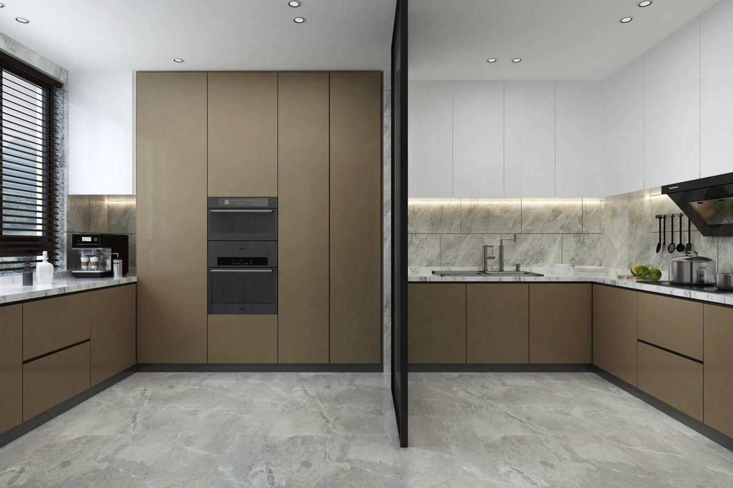 brownkitchen cabinet design