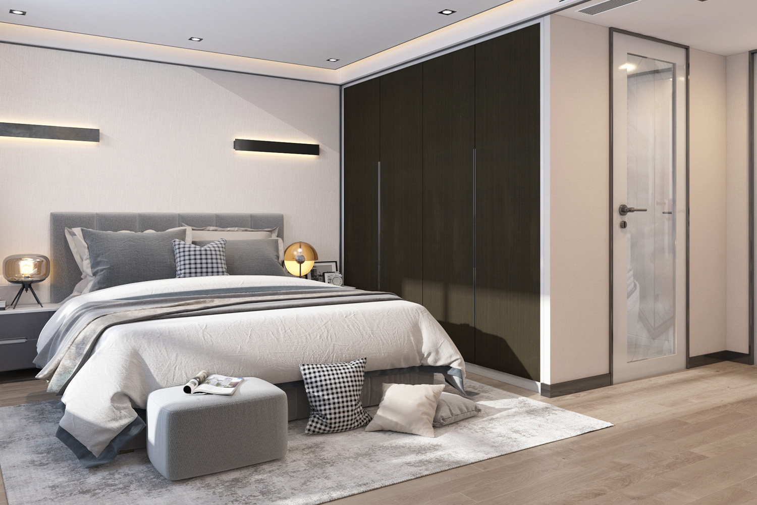 black and white laminate interior design for small room