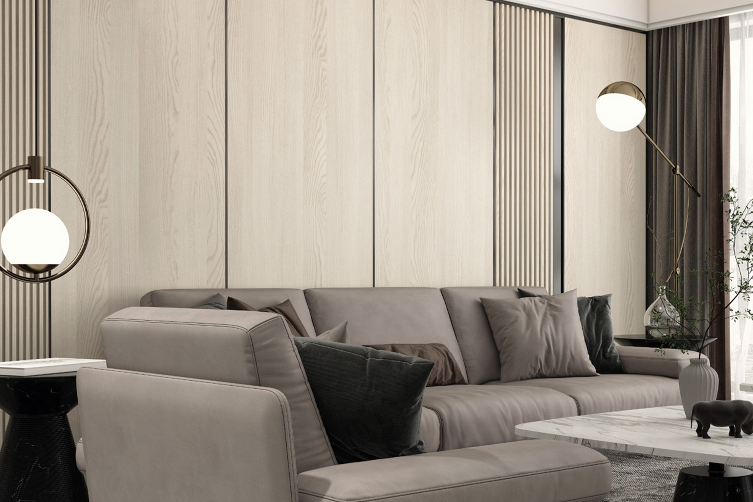 matt laminate drawing room design