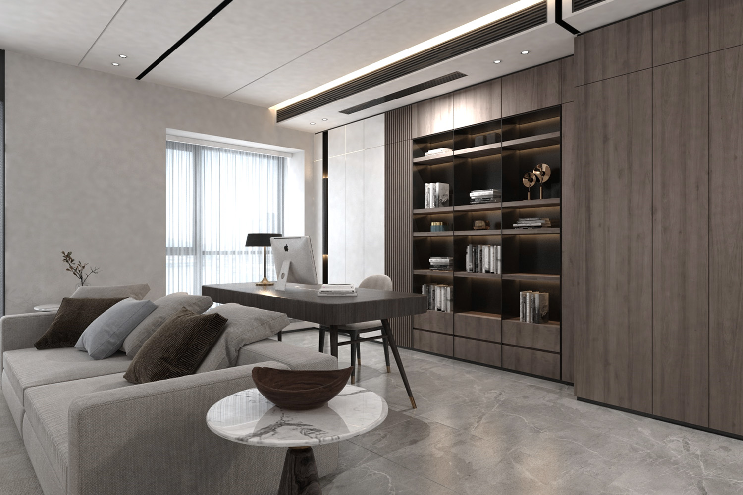 brown laminate interior design for office