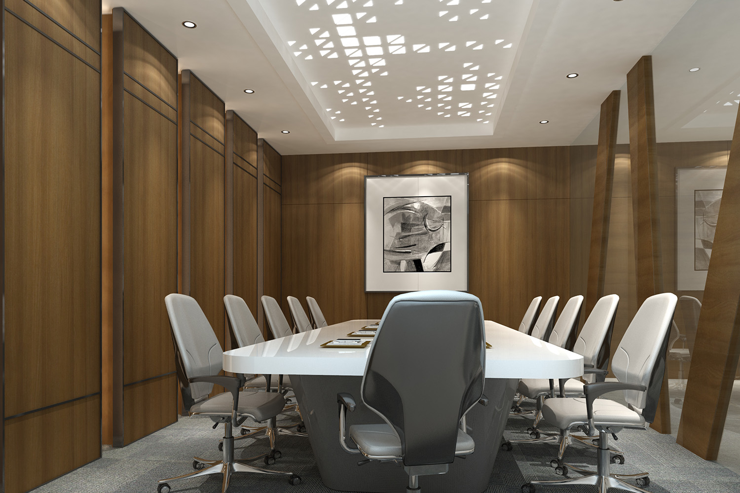 dark wood laminate interior design for office