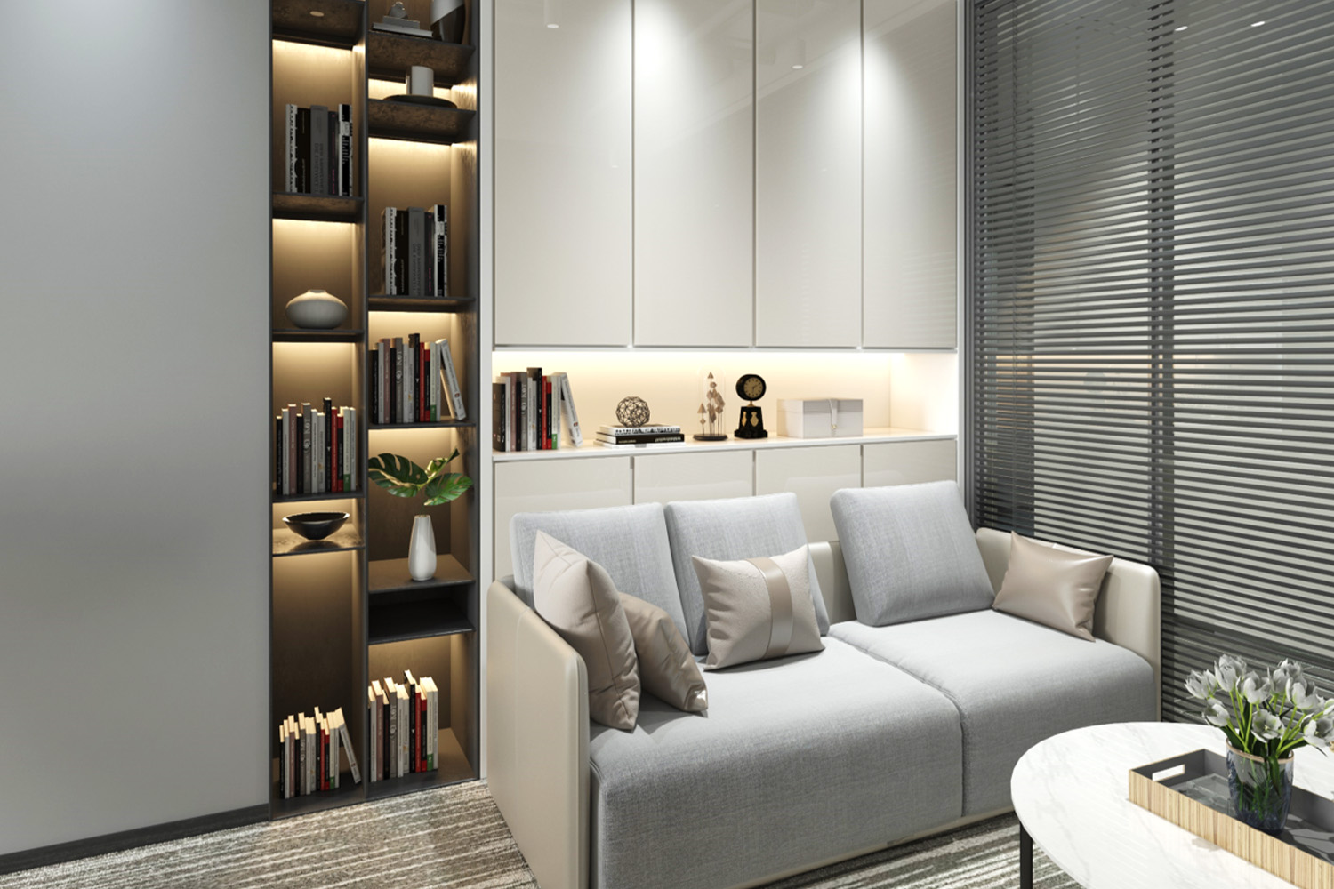 White laminates for shelf design