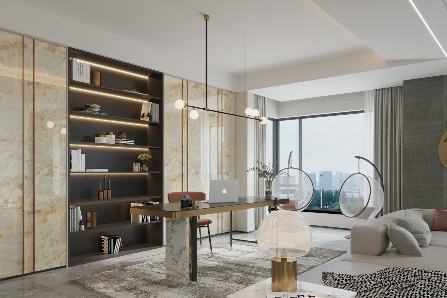 Marble laminates for shelf design