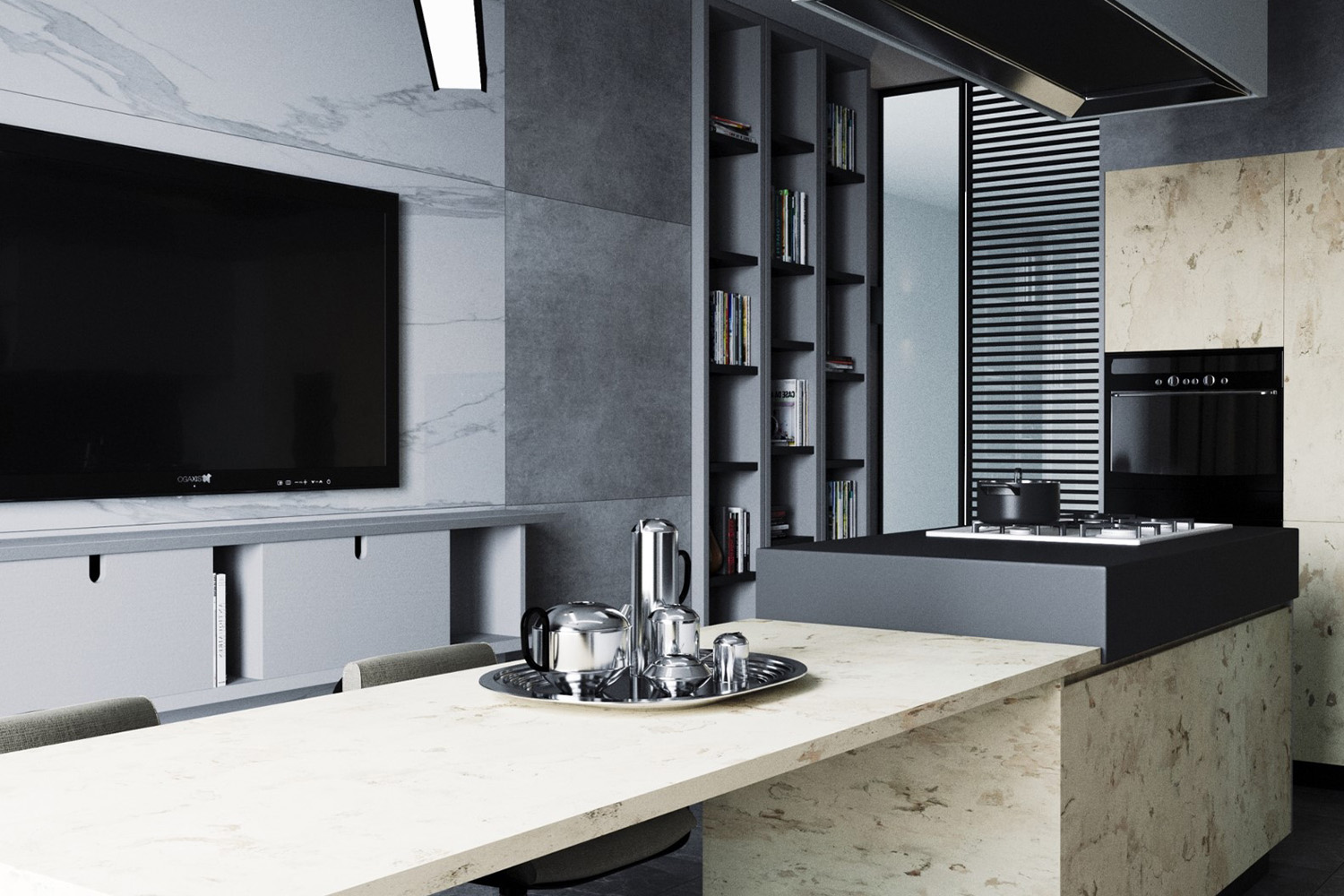 modern color combination for kitchen design