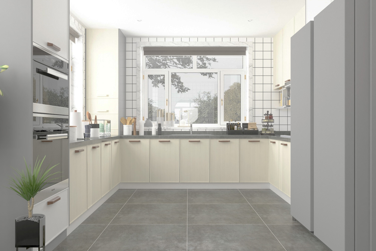 white laminate color combination for kitchen design