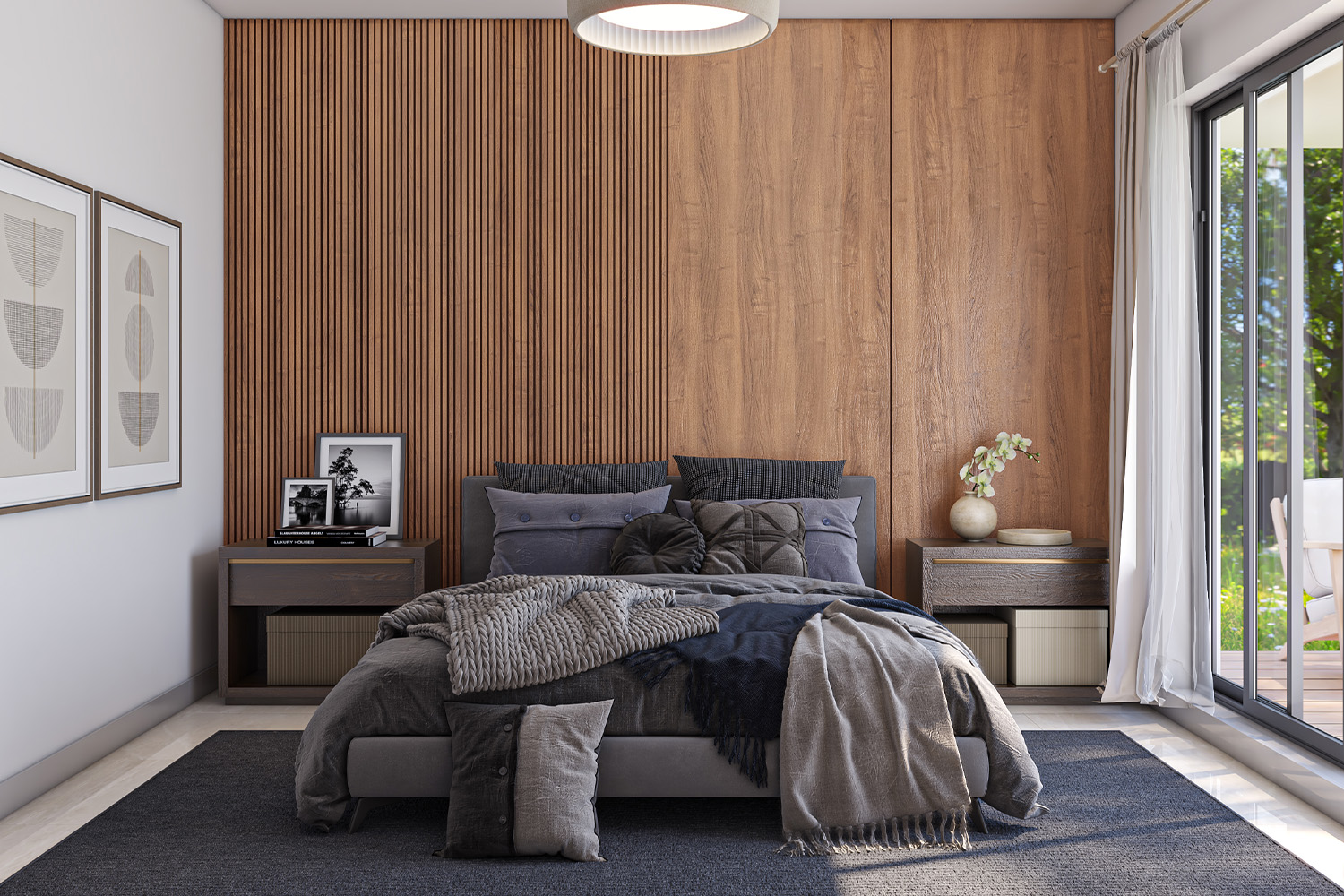 wooden texture laminate color combination for bedroom design