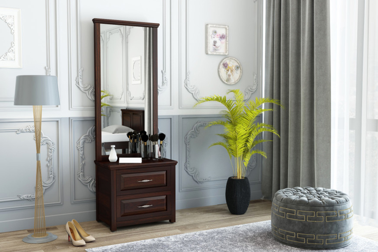 brown laminate dressing table design