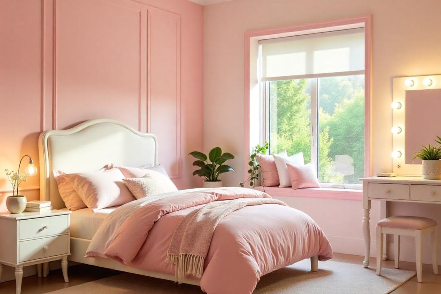 Pink laminates for girl room design