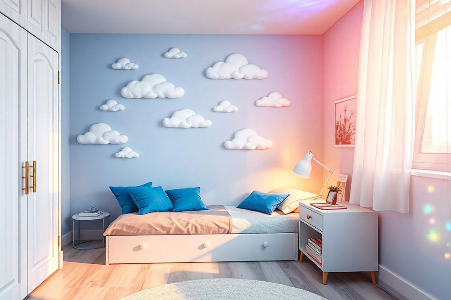 White laminates for kids bedroom design