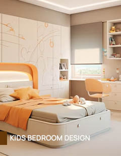 Orange laminates for kids bedroom design