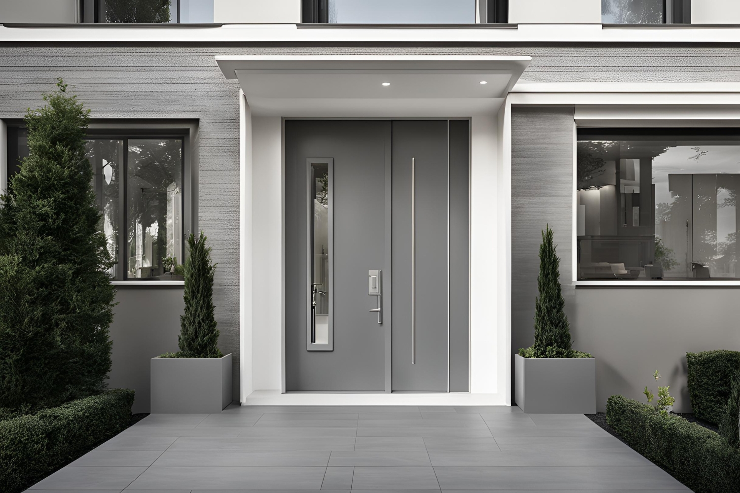 dark wood laminate double door design