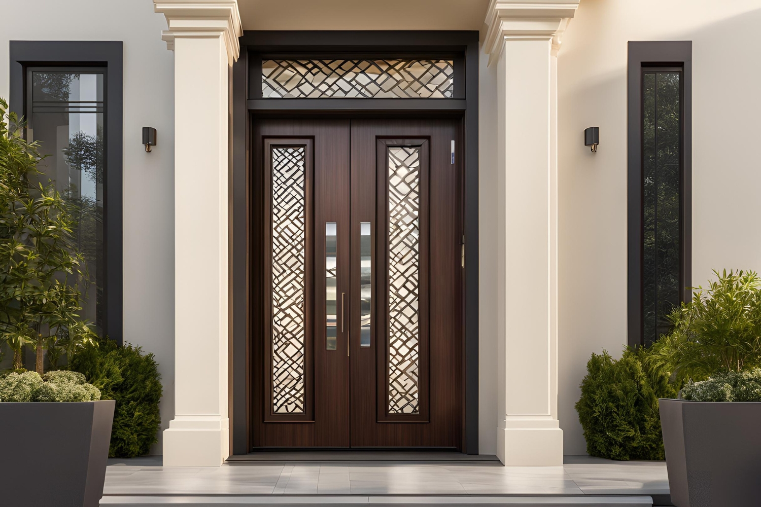 dark wood laminate double door design
