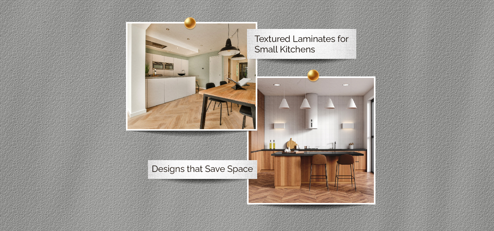 textured laminates for small kitchens