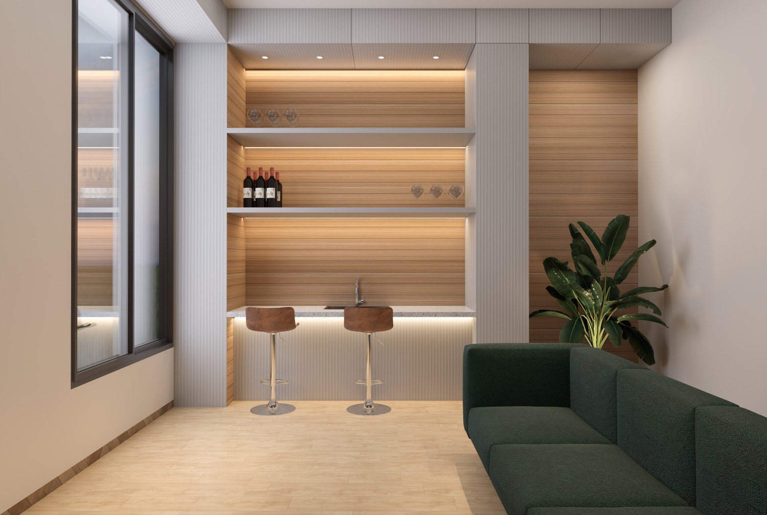 white high gloss laminates for home bar design