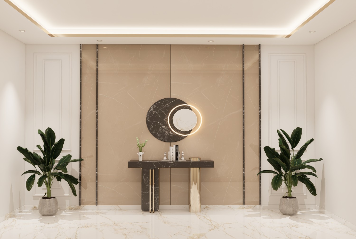 Woodgrain laminates for modern commercial foyer design