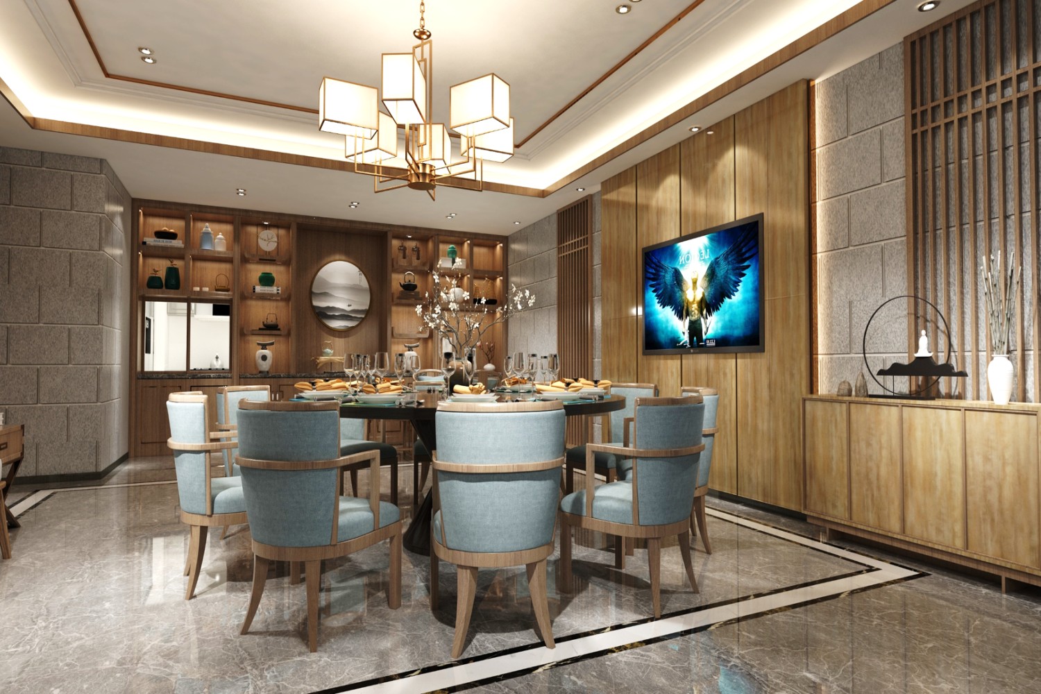 Wood laminates for dinning room design