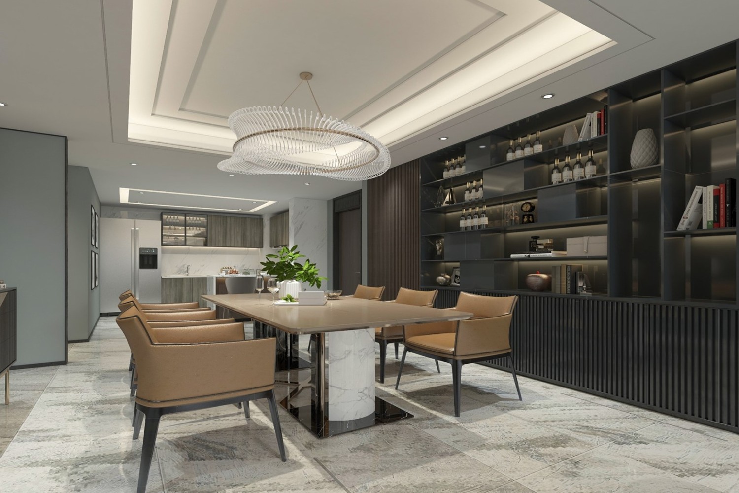 Fluted laminates for dinning room design