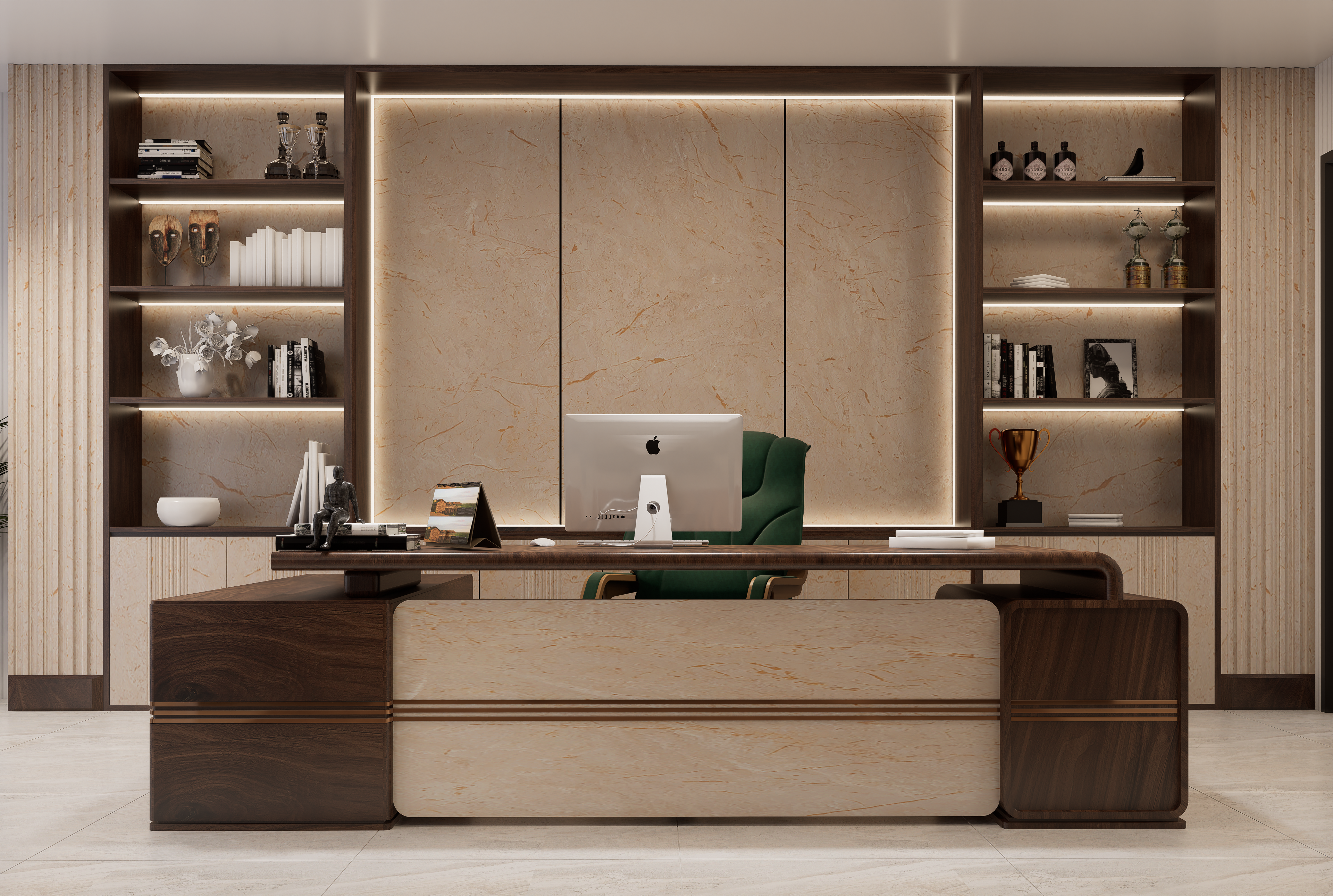 small wooden home office design