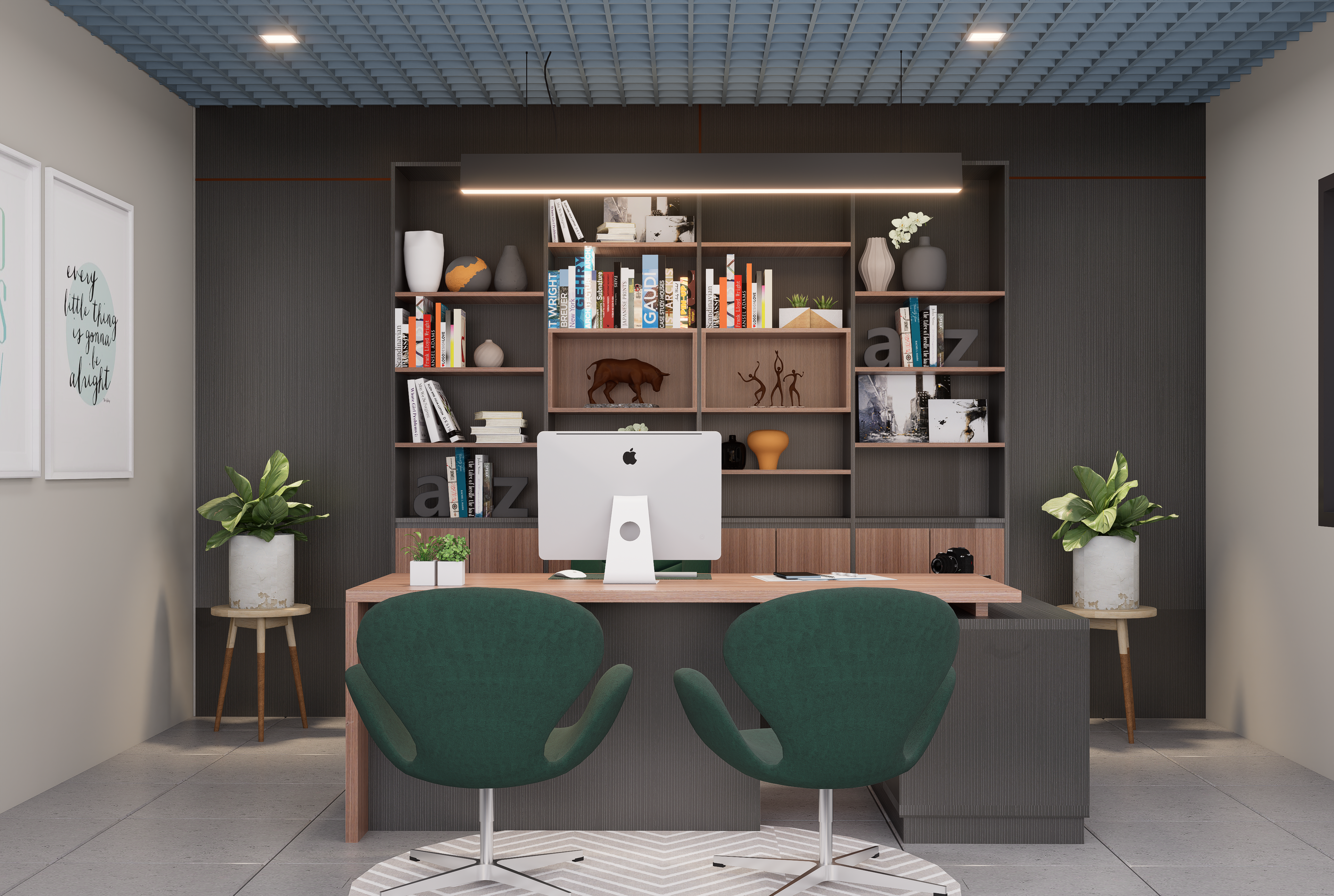 modern office spaces and matt black design