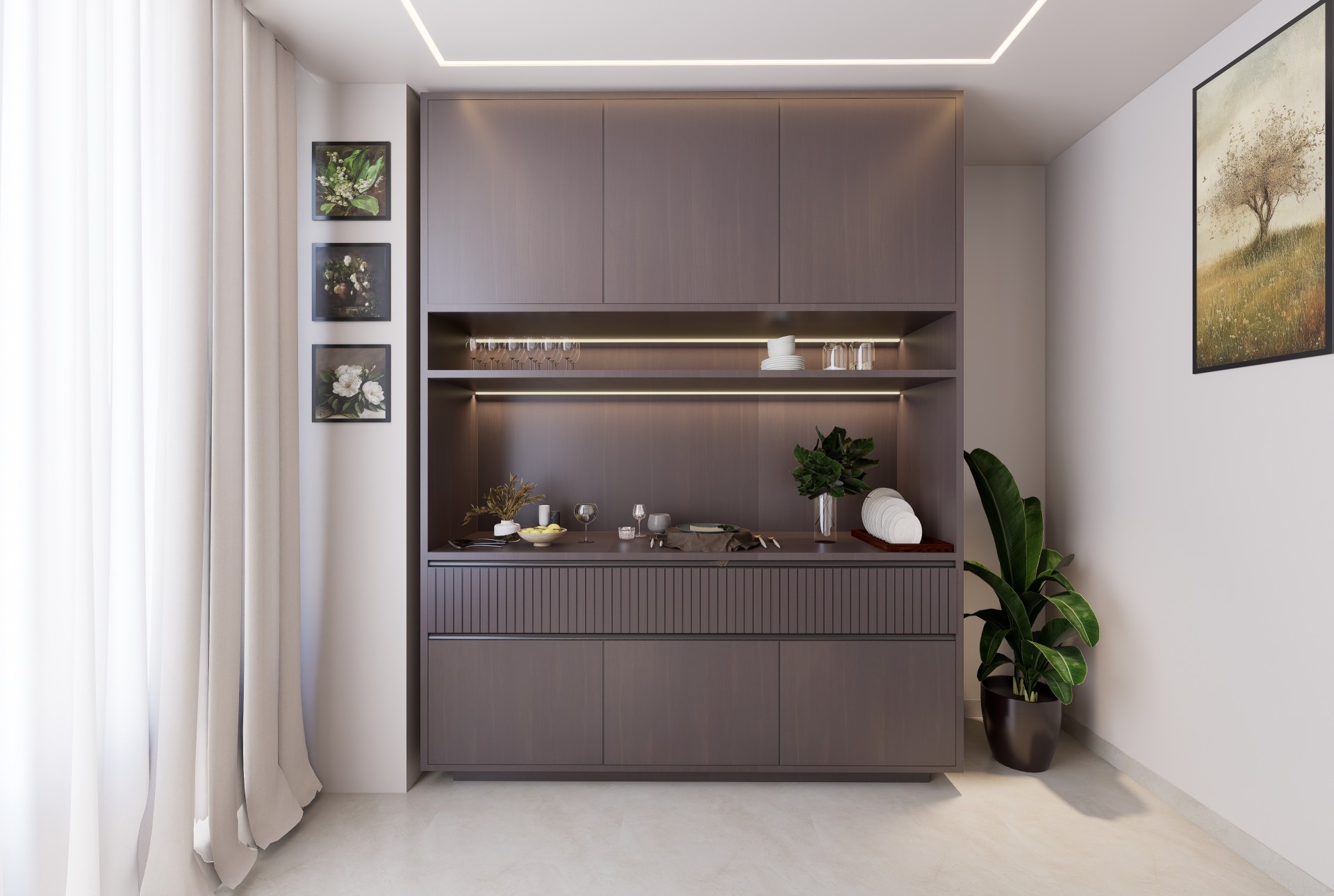 Modern Grey Crockery Units for Sophisticated Kitchens