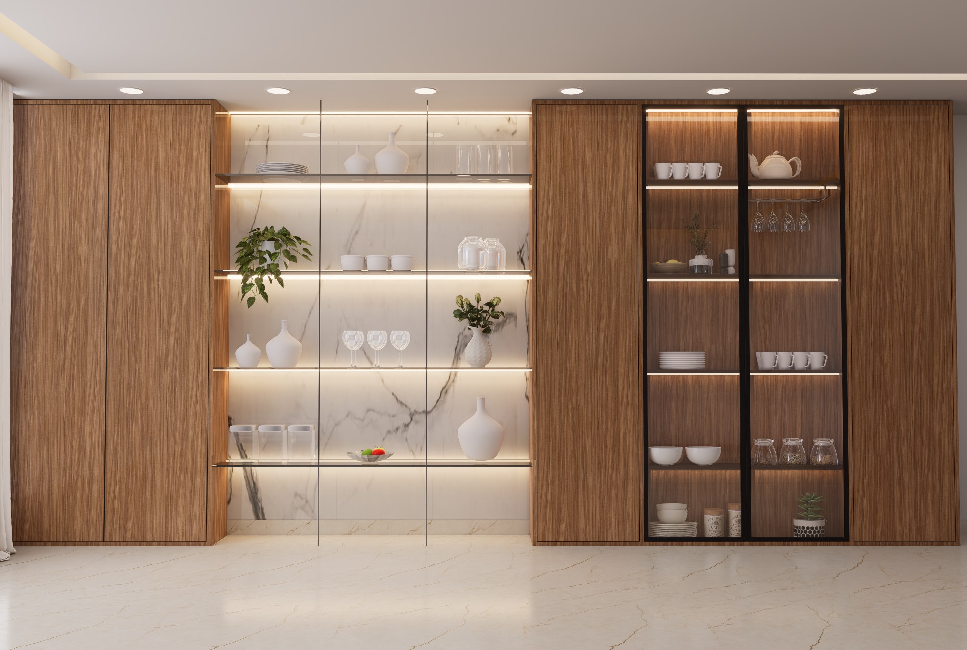 Wood laminates for crockery unit design
