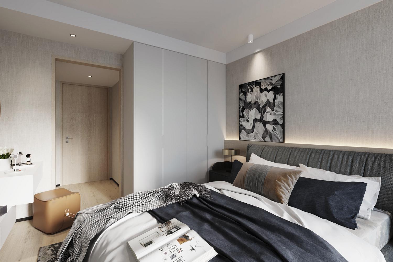 matt white laminate bedroom door design