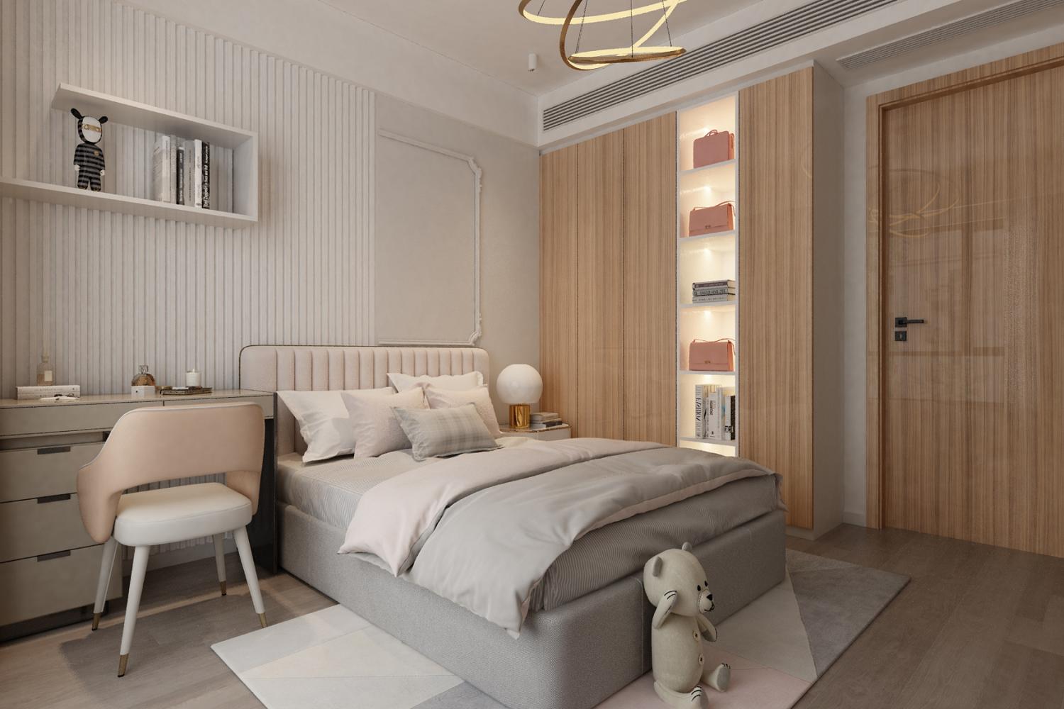 neutral matt laminate bedroom door design