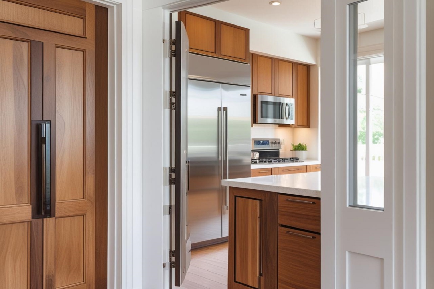 natural wood laminate bedroom door design