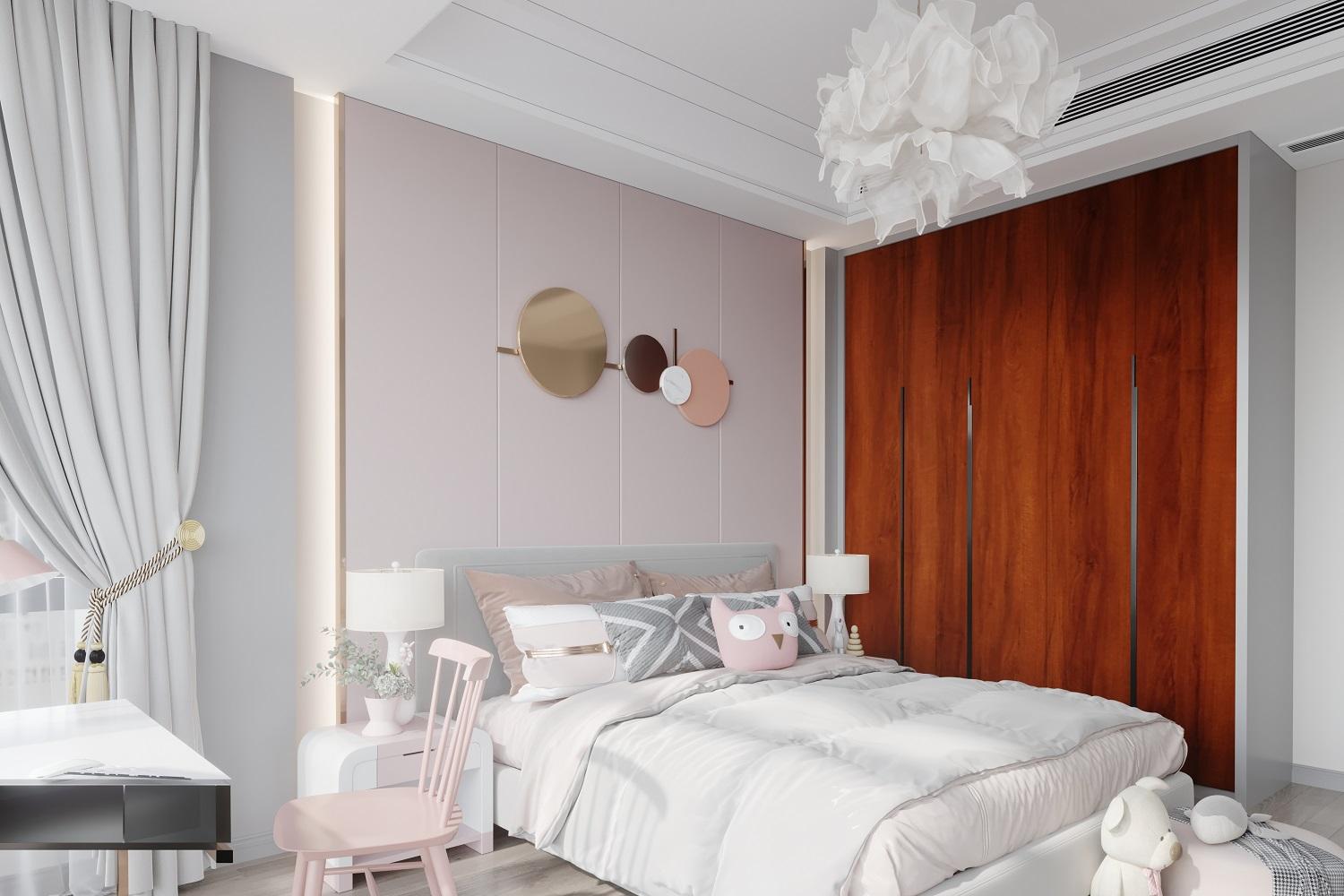 Corner Wardrobe Ideas for Small Bedrooms in Espresso Brown and Dusty Rose