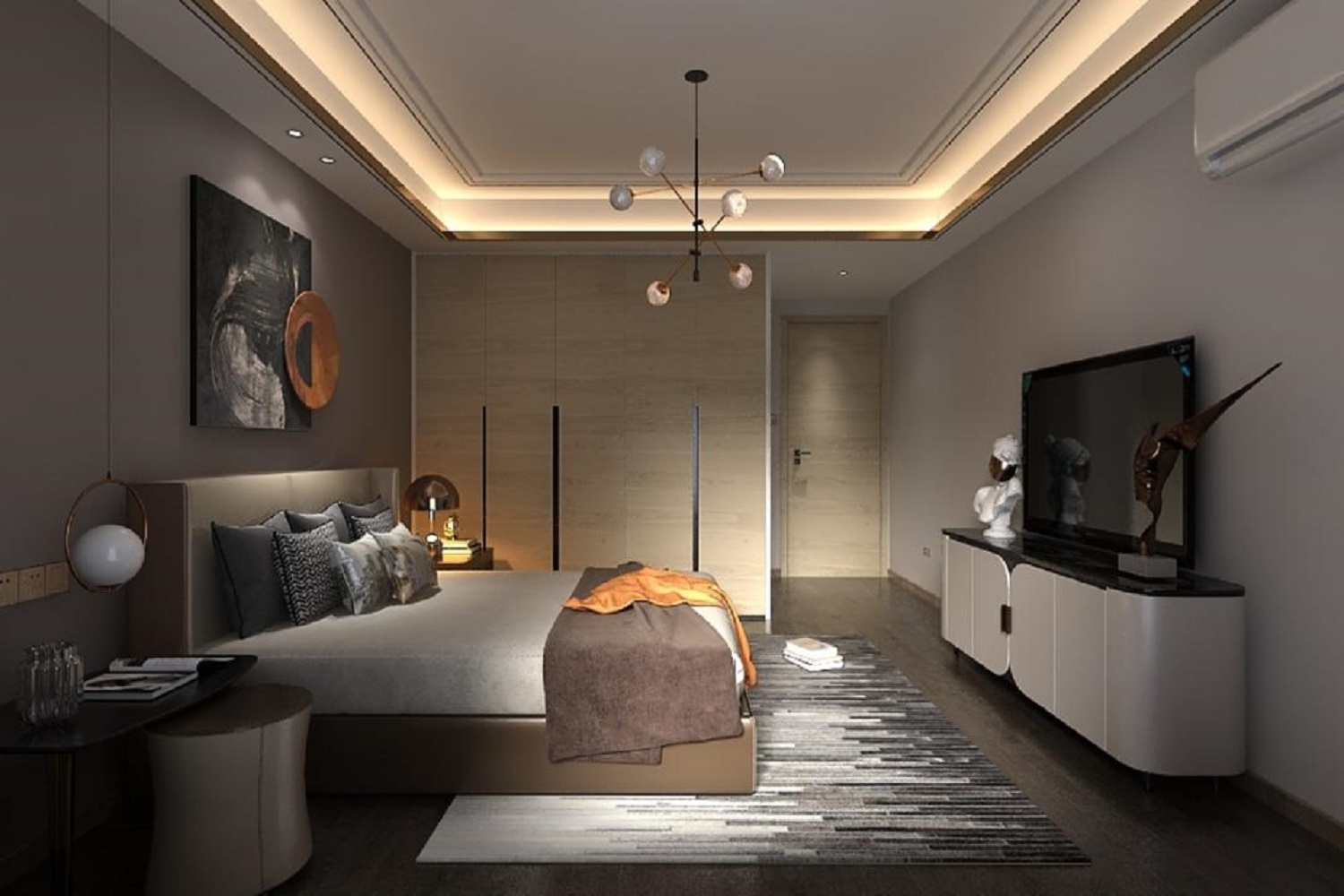 Matte White and Grey Wardrobe Designs for a Bold Bedroom Look